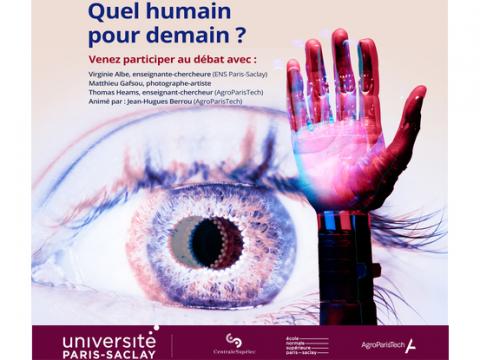 Affiche de la conférence-débat "Quel humain pour demain ?", animée par Jean-Hugues Berrou