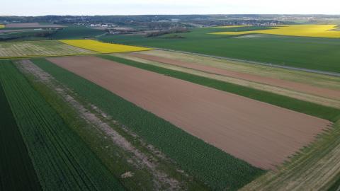 Vue Aérienne de la Plateforme Trajectoire, avril 2022 avant semis de maïs