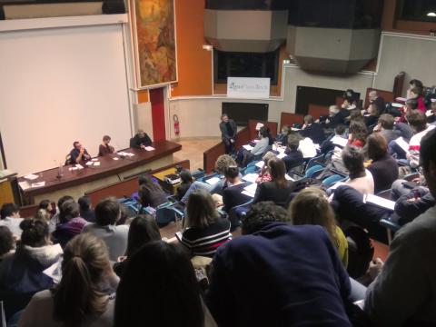 Une des conférences des Disputes, évènements de débats publics d'AgroParisTech